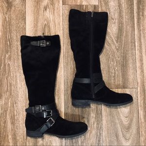 Marc Fisher Noreene Riding Boot Black Suede